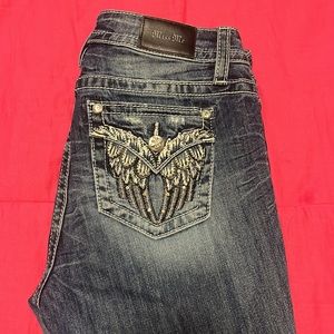 Women’s boot cut jeans.